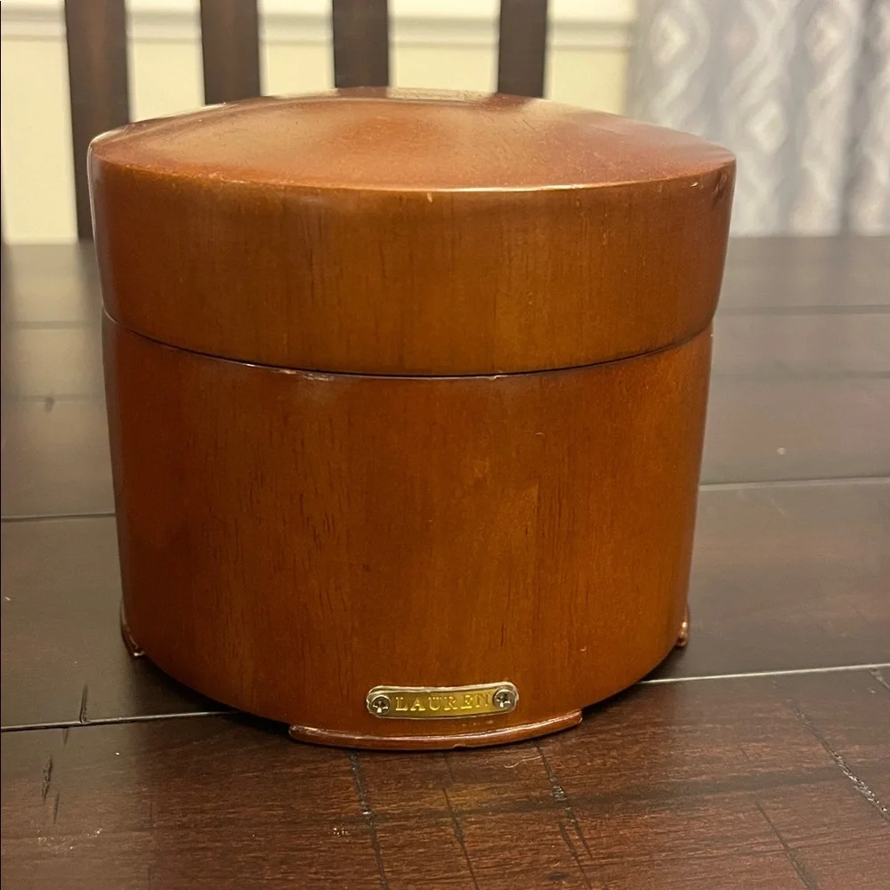 Lauren Ralph Lauren Canister Set of 3 Wood Round Vintage Storage Decoration